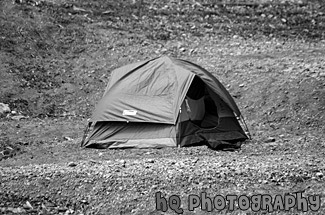 Blue Tent black and white picture