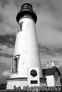 Yaquina Head Lighthouse black and white picture