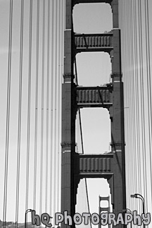 On The Golden Gate Bridge black and white picture