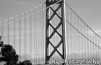 Arch of Bay Bridge black and white picture