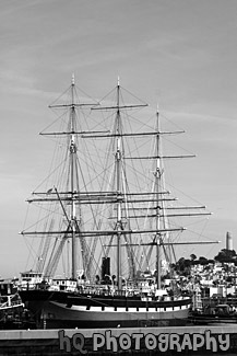 Balclutha Boat black and white picture