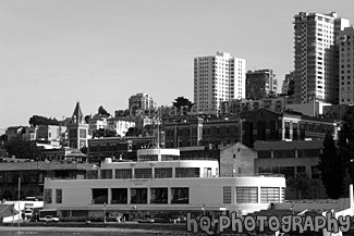 Ghirardelli Square black and white picture