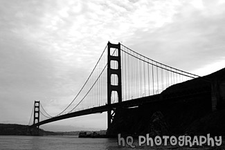 Golden Gate Bridge at Dusk black and white picture