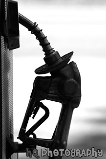 Gas Pump Handle black and white picture