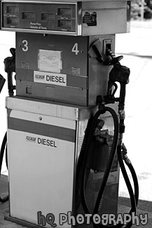 Diesel Gas Pump black and white picture