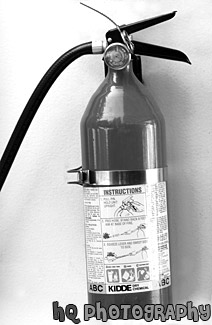 Fire Extinguisher black and white picture