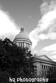 Capitol Building in Washington State black and white picture