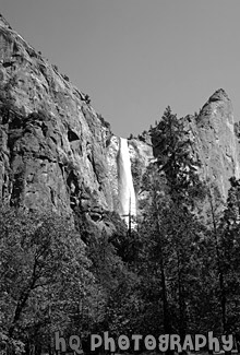 Bridalveil Fall black and white picture