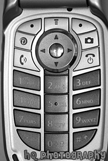 Cell Phone Key Pad black and white picture