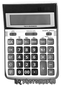 Calculator black and white picture