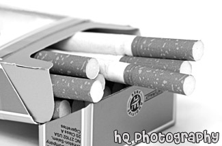 Cigarettes in Box black and white picture