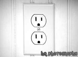 Wall Outlet black and white picture