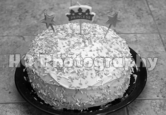 Princess  Cake black and white picture