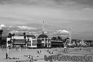 Santa Cruz Boardwalk black and white picture