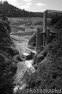 Mud Mountain Dam black and white picture