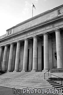 Temple of Justice Building black and white picture