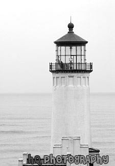 North Head Lighthouse Close Up black and white picture