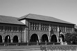 Stanford University Building black and white picture