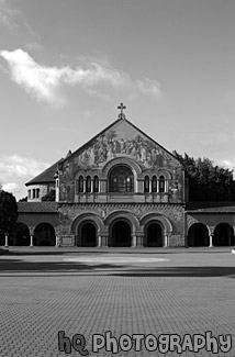 Stanford Memorial Church black and white picture