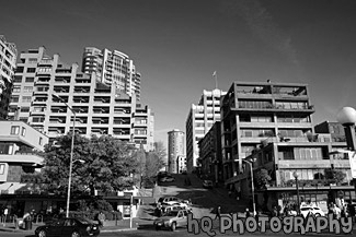 Downtown Seattle Near Pike Place black and white picture