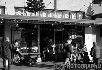 The Original Starbucks, Seattle black and white picture