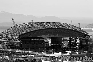 Safeco Field black and white picture