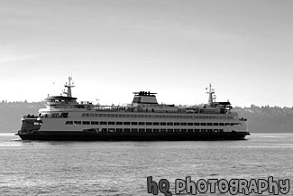 Seattle Ferry Boat black and white picture