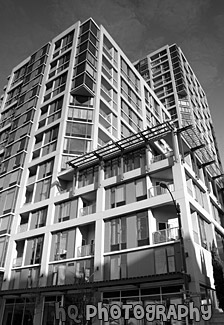 Seattle Apartments or Condo Building black and white picture