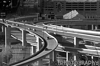 Freeway Near Seattle black and white picture