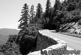 Cliff & Tunnel black and white picture