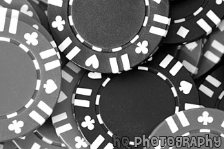 Close up of Poker Chips black and white picture