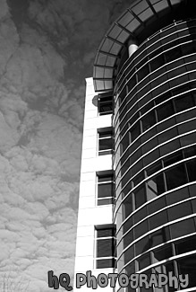 Fisher Plaza, Seattle black and white picture