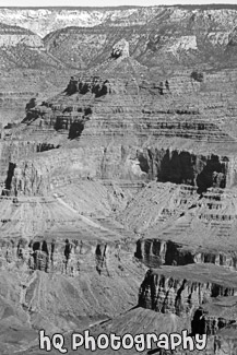 Rocks of the Grand Canyon black and white picture