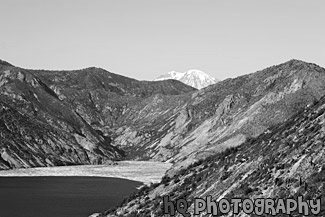 Mt. Rainier & Spirit Lake black and white picture