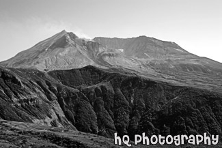 Mount St. Helens & Blue Sky black and white picture