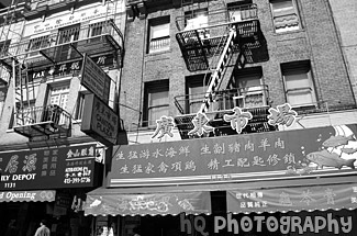 China Town in San Francisco, California black and white picture