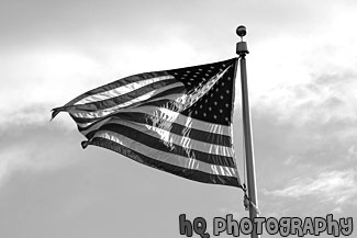 American Flag black and white picture