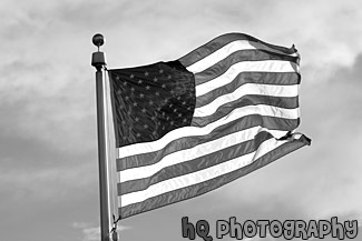 United States Flag black and white picture