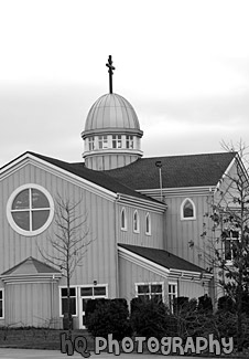 Scenic Church Building black and white picture