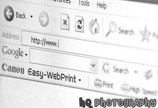 Address Bar on Web Browser black and white picture