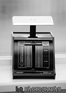 Postage Scale black and white picture