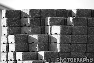 Stack of Bricks black and white picture