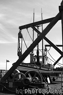 Santa Cruz Boat Structure black and white picture