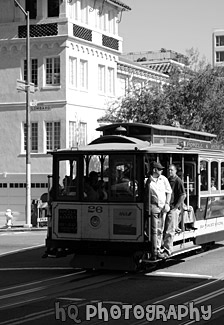 Cable Car in San Francisco black and white picture