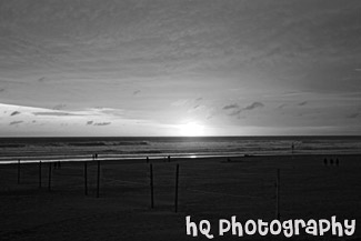 Seaside, Oregon Beautiful Sunset black and white picture