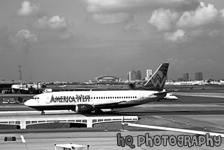 Driving Airplane black and white picture