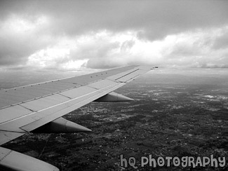 Airplane Wing black and white picture