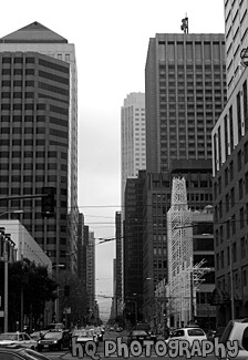 Downtown San Francisco Office Buildings black and white picture