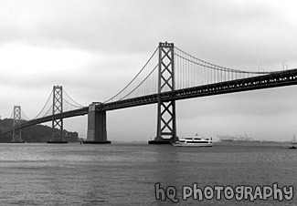 Black & White Bay Bridge & Clouds black and white picture