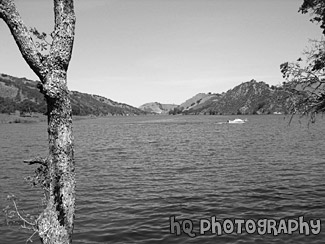 California Lake black and white picture